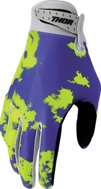 Thor Launchmode Bleach Mx Gloves - Black/Gray/Purple/Acid
