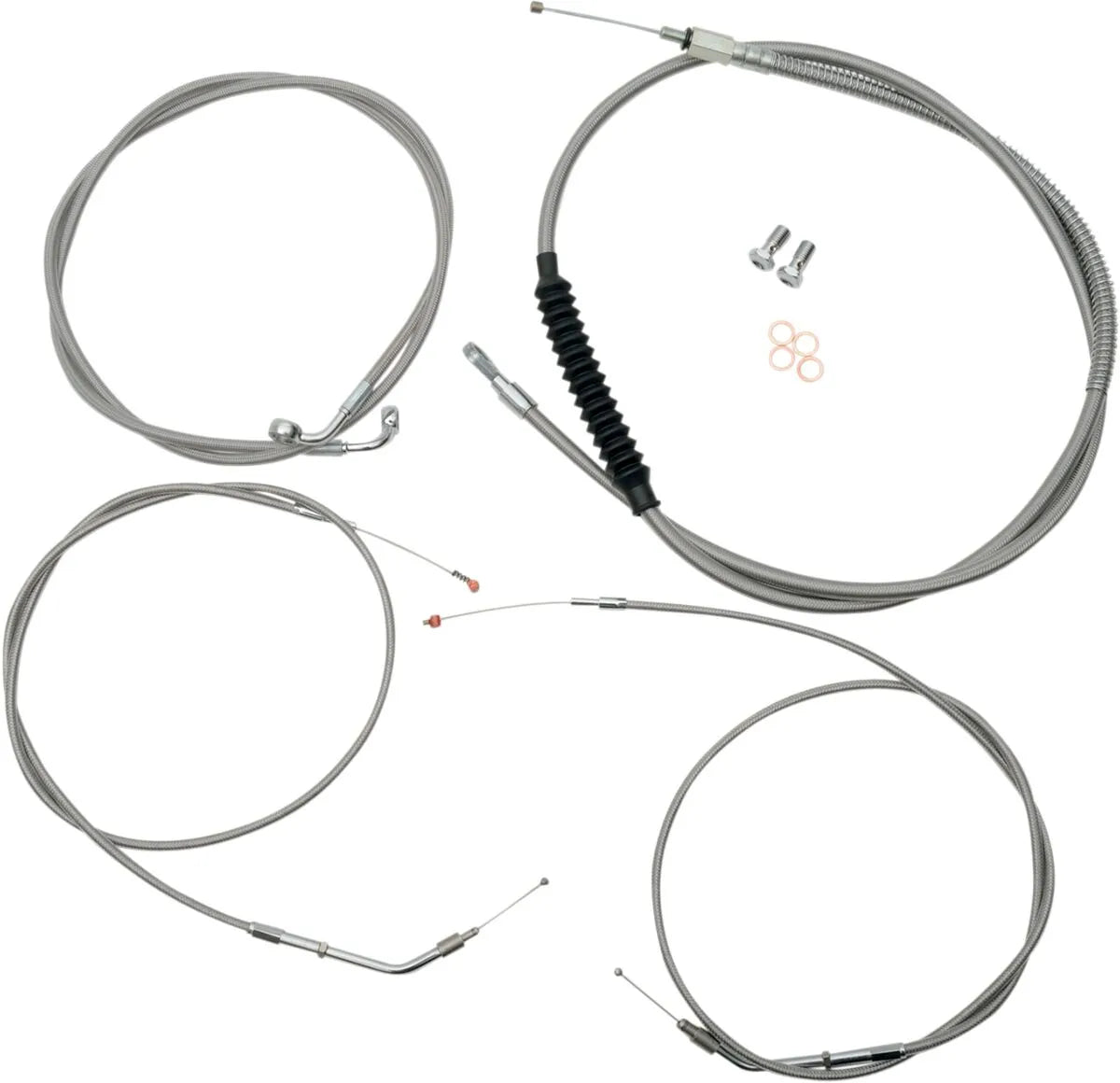 La Choppers Stainless Braided Cable Kit 15-17" XL 04-06