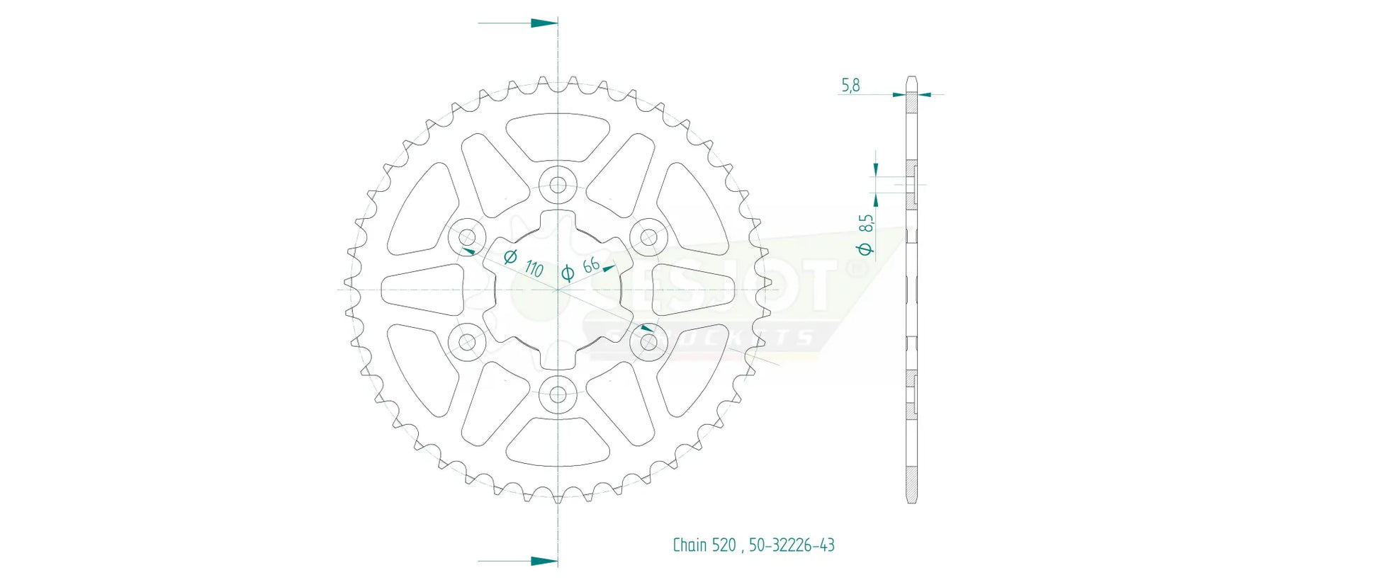 Esjot Standard Rear Sprocket for 520 Chain