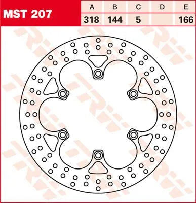 Trw Round Fixed Brake Rotor For Motorcycle - 318mm - Front