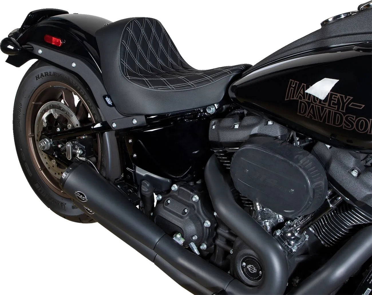 Drag Specialties Solo Seat - Black Vinyl - For Harley Davidson