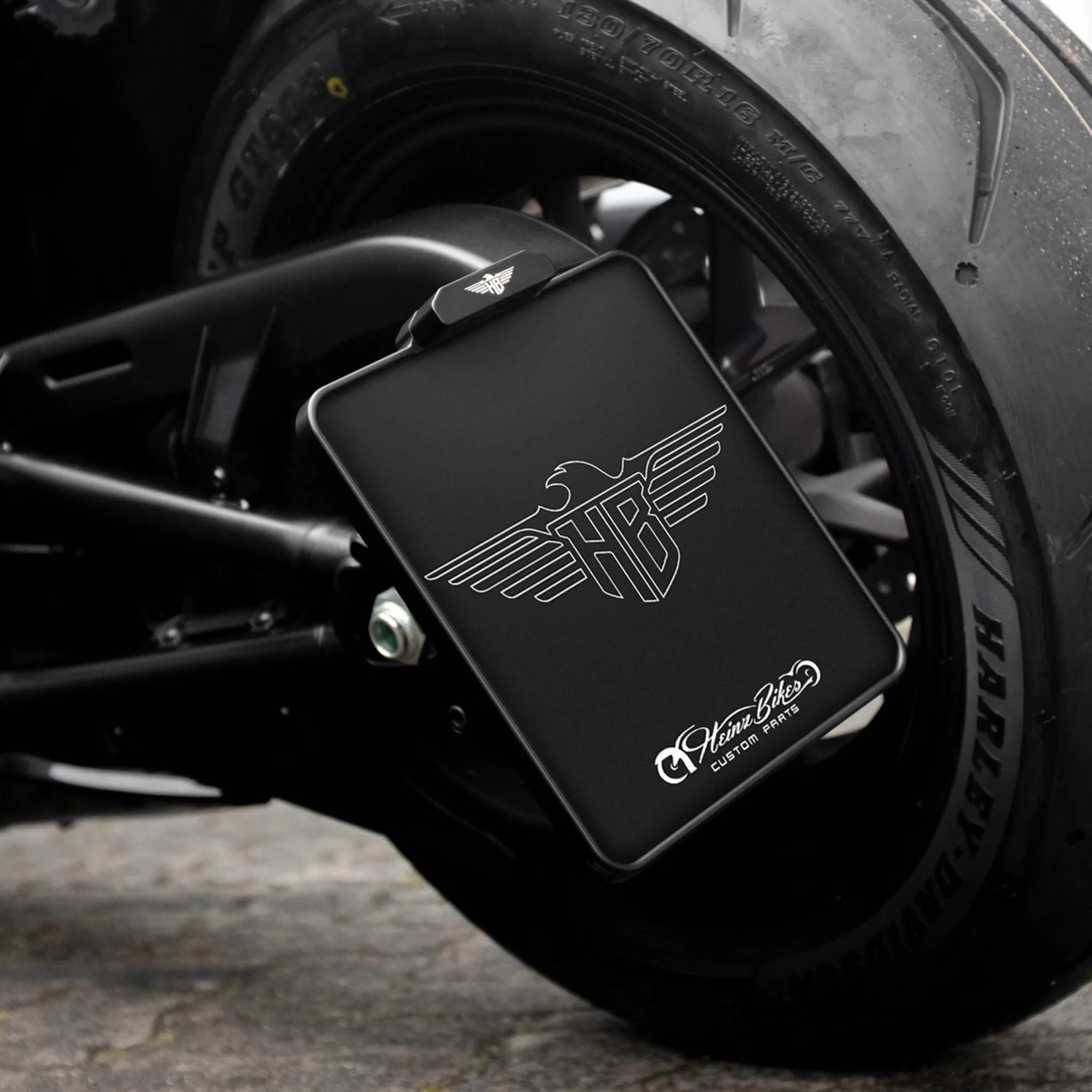Heinz Bikes Side Mount License Plate Holder For Harley Davidson