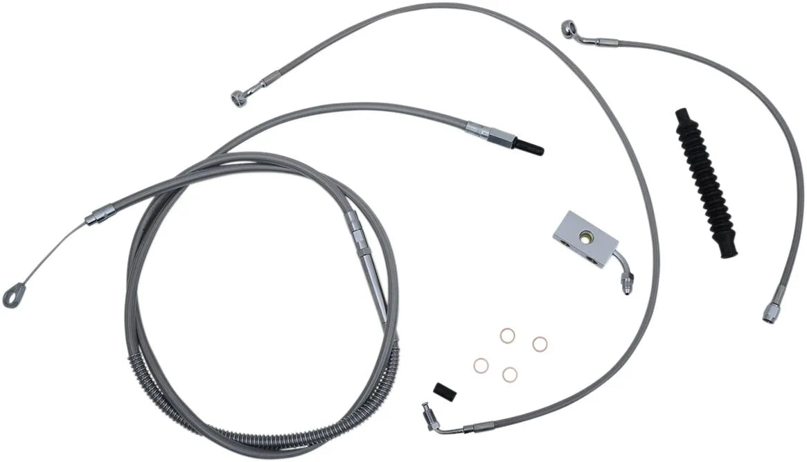 La Choppers Standard Stainless Braided Cable Kit for Ape Hanger