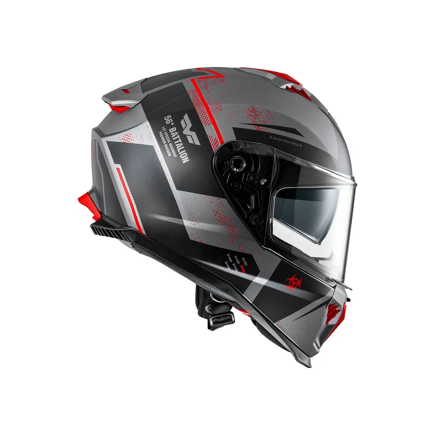 Premier Helmets Typhoon Ba Full Face Helmet - Gray/red/black