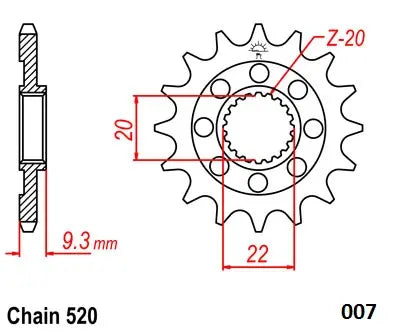 Moto-master Steel Ultralight Front Sprocket