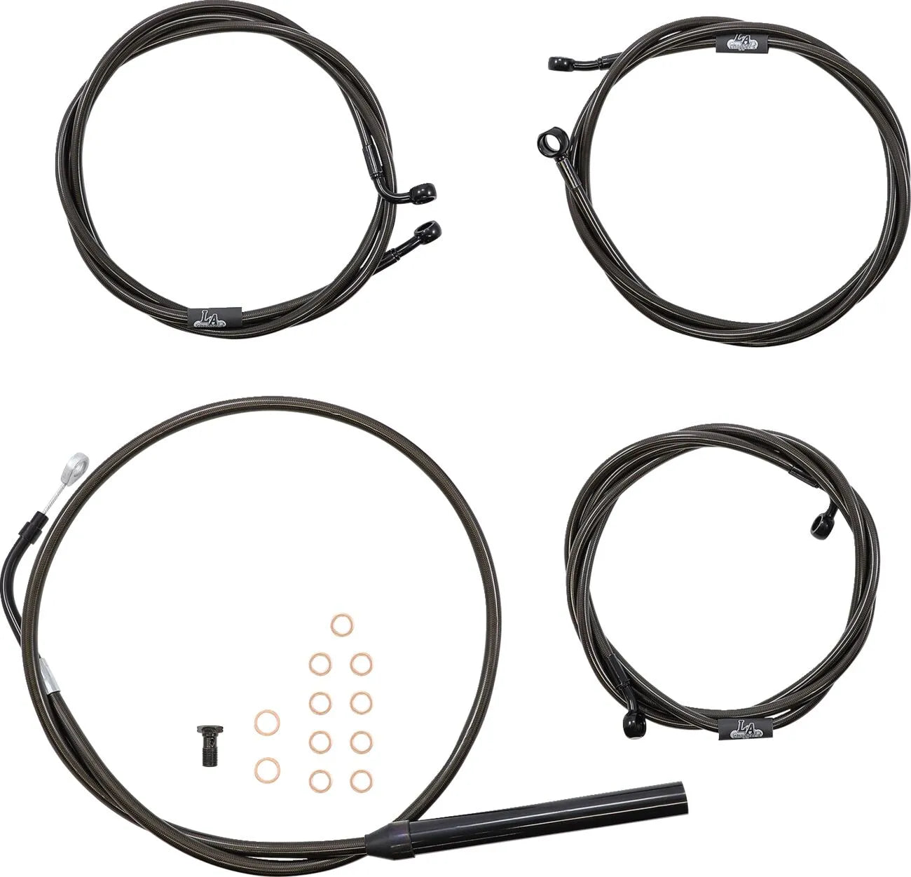 La Choppers Midnight Braided Handlebar Cable Kit