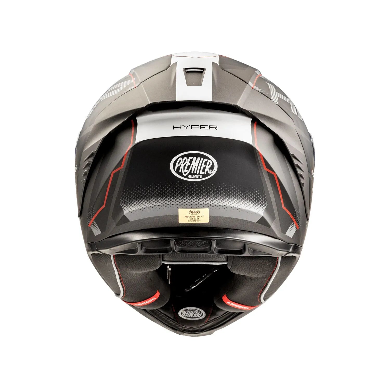 Premier Helmets Hyper Hp Gray/red/black Full Face Helmet