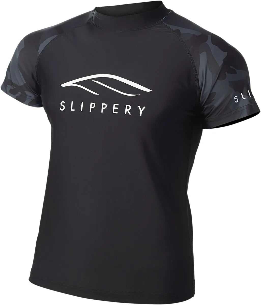 Slippery Short Sleeve Rashguard Black Camo