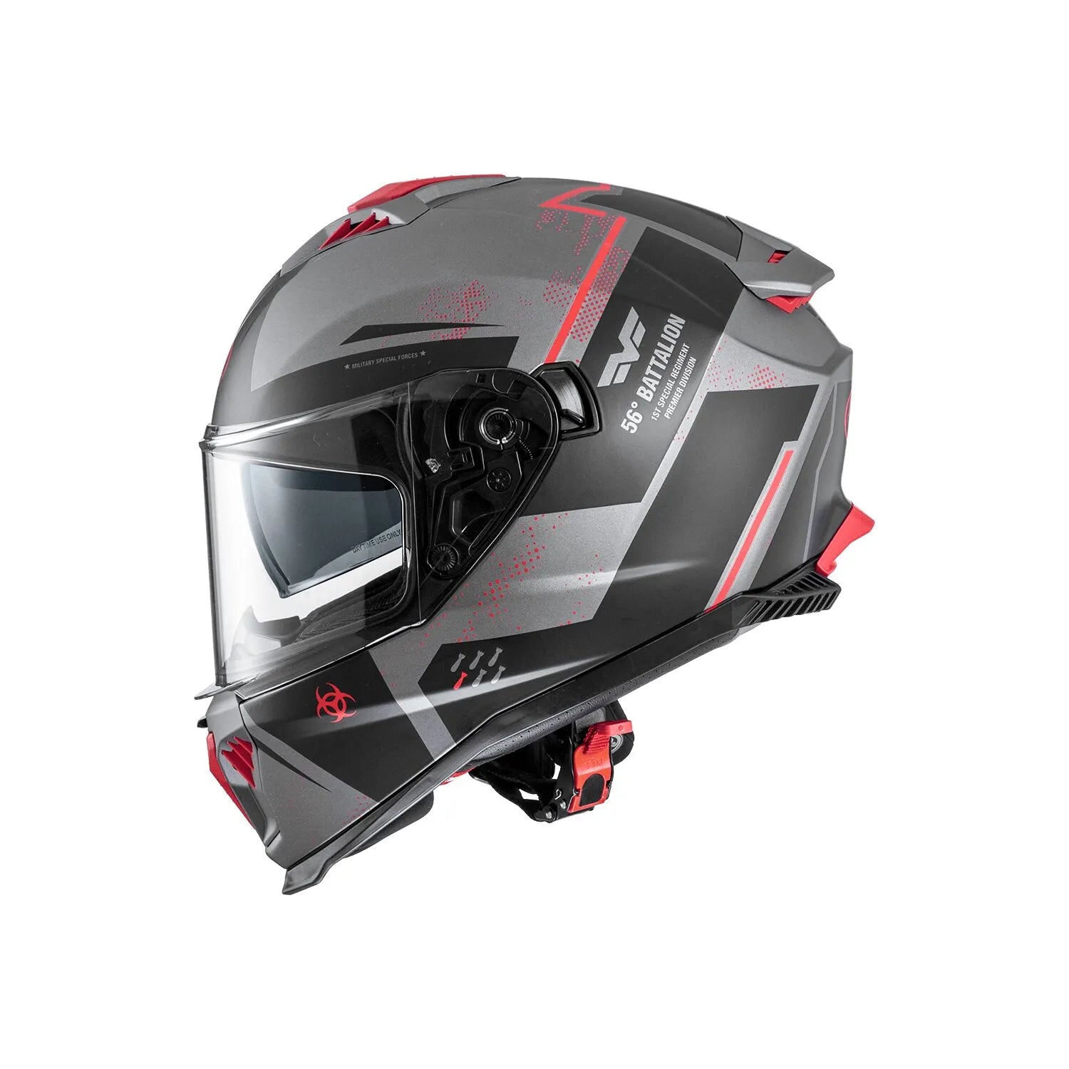 Premier Helmets Typhoon Ba Full Face Helmet - Gray/red/black