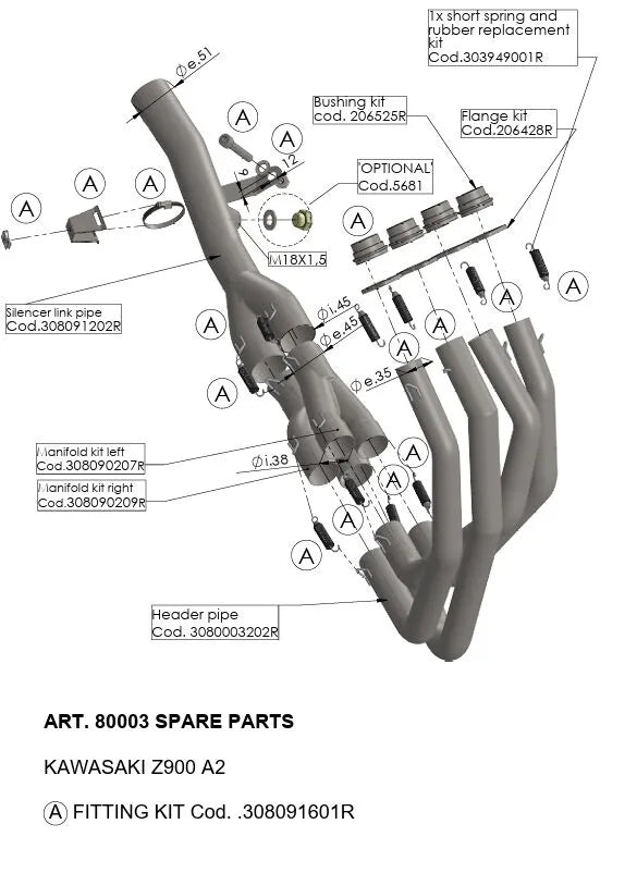 Leovince 4-stroke Header Pipes Stainless Steel