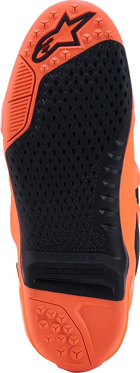 Alpinestars Tech 10 Supervented Boots Orange Fluo Black White