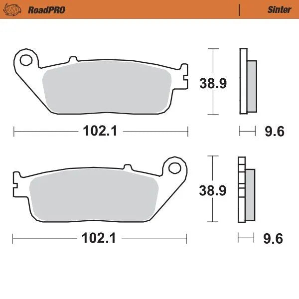 Moto-master Roadpro Sinter Brake Pad For Sport Motorcycles - Front