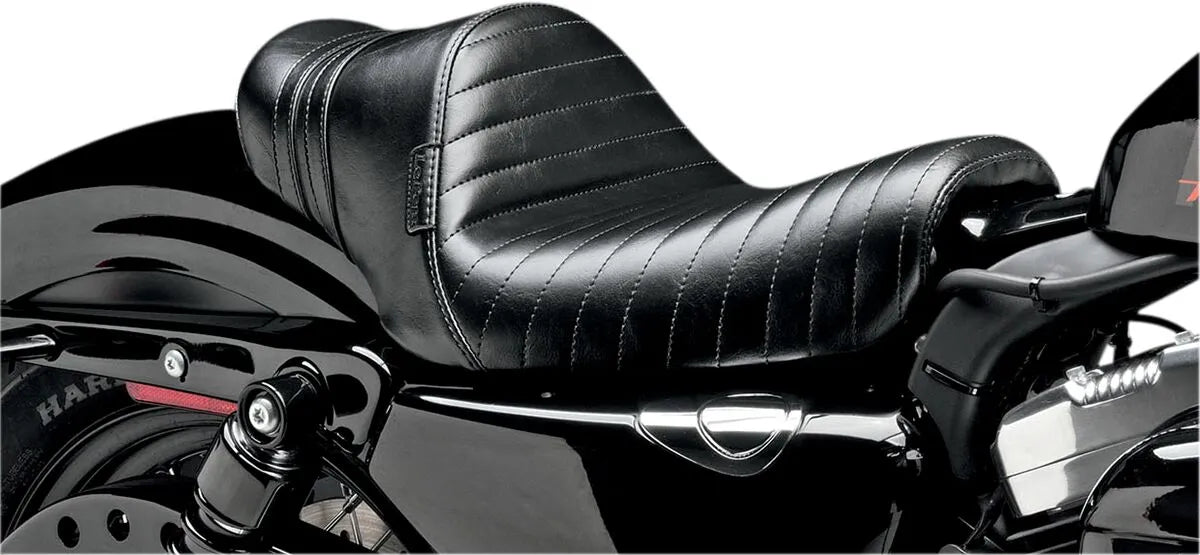 Le Pera Stubs Spoiler Seat - Black Vinyl - For Harley Davidson