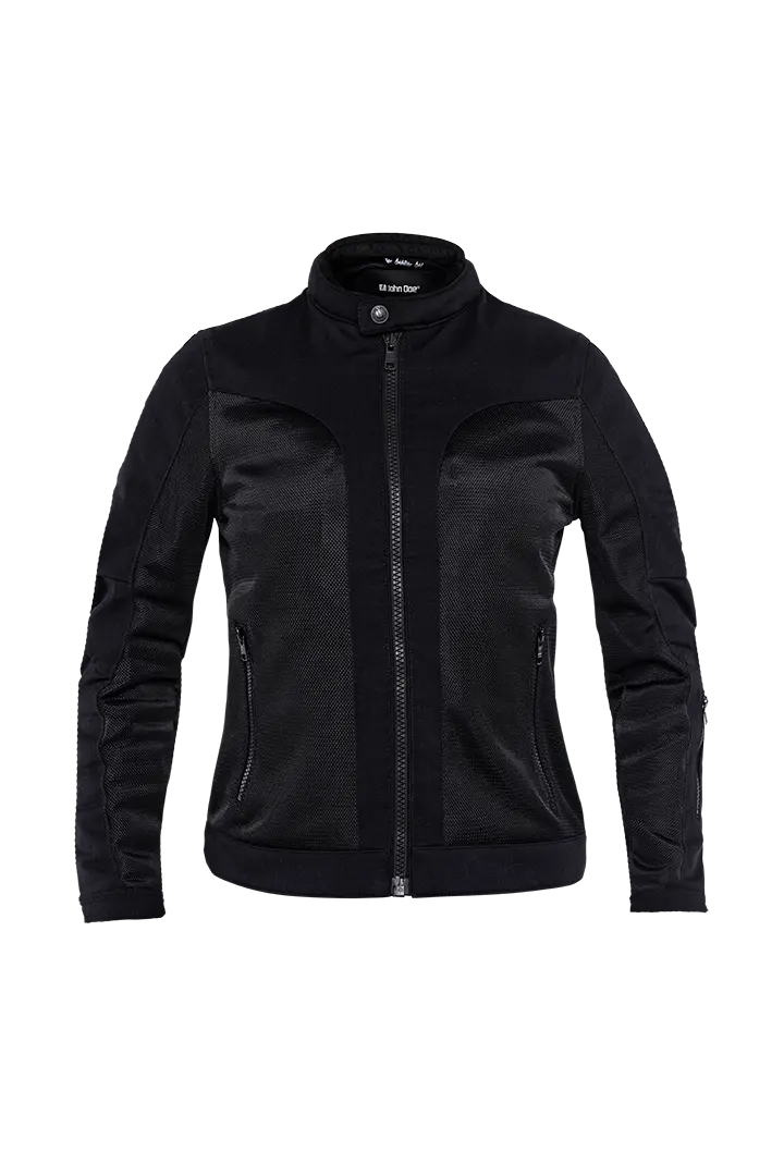 John Doe Women's Aero Mesh Jacket Foreet Sport Riding - Black