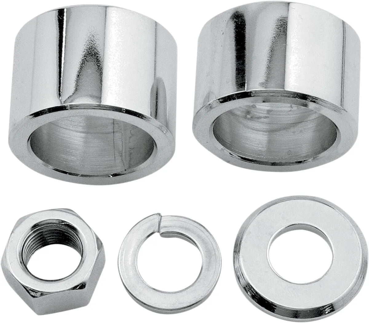 Colony Chrome Front Axle Spacer Nut Kit Harley FLH 2000-2007