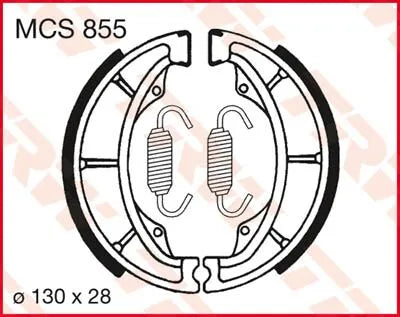 Trw Mcs855 Organic Brake Shoes - 130mm Diameter - Front & Rear