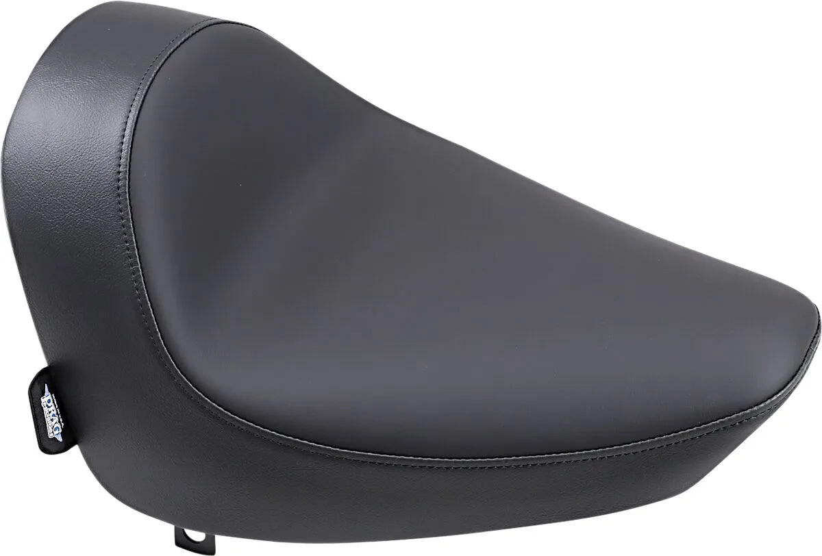 Drag Specialties Solo Seat - Black Leather - For Harley Davidson