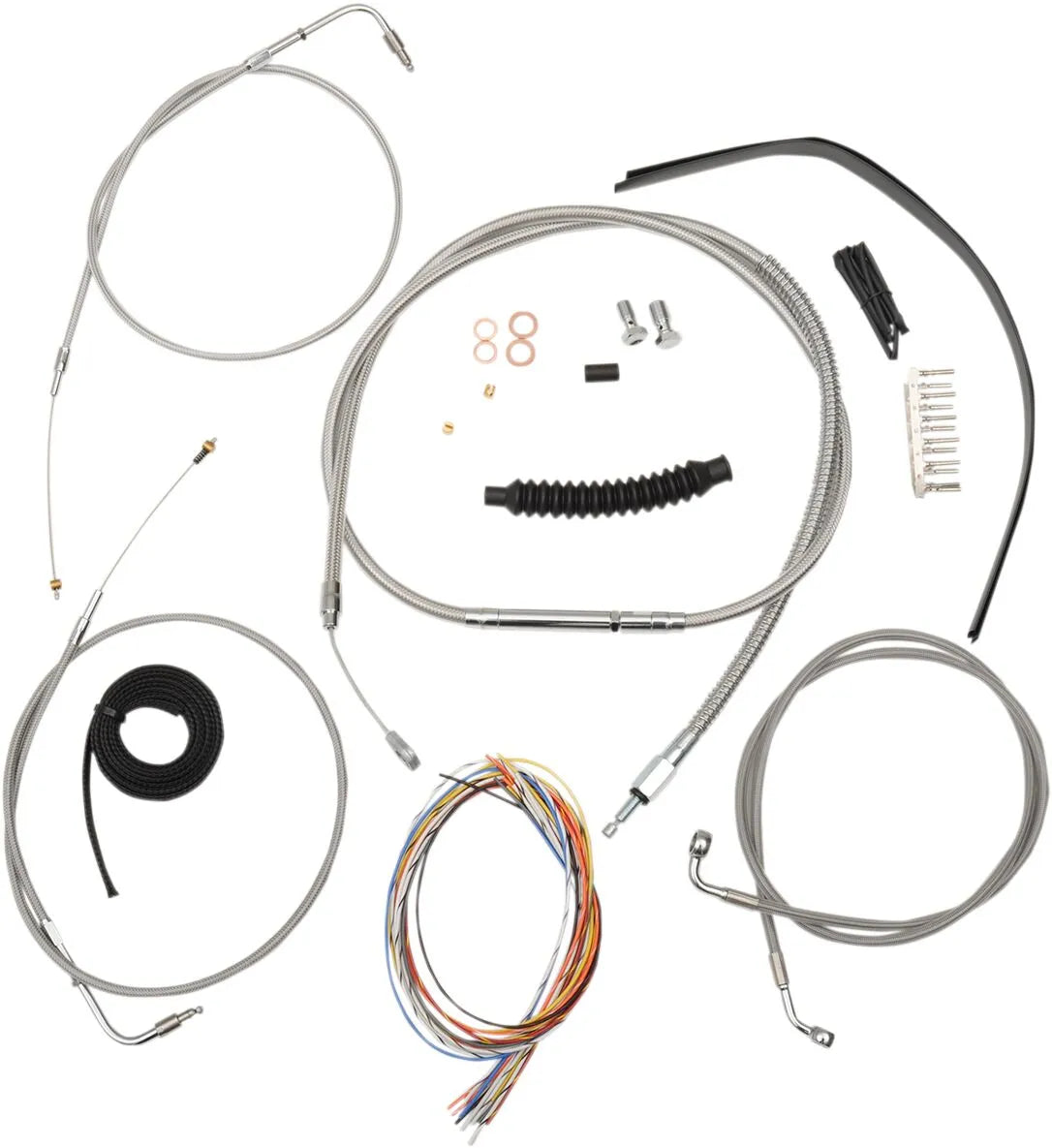 LA CHOPPERS Stainless Braided Cable/Brake Line Kit for Handlebars