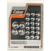 Colony Shovel rocker box top nut kit - Chrome Cap style