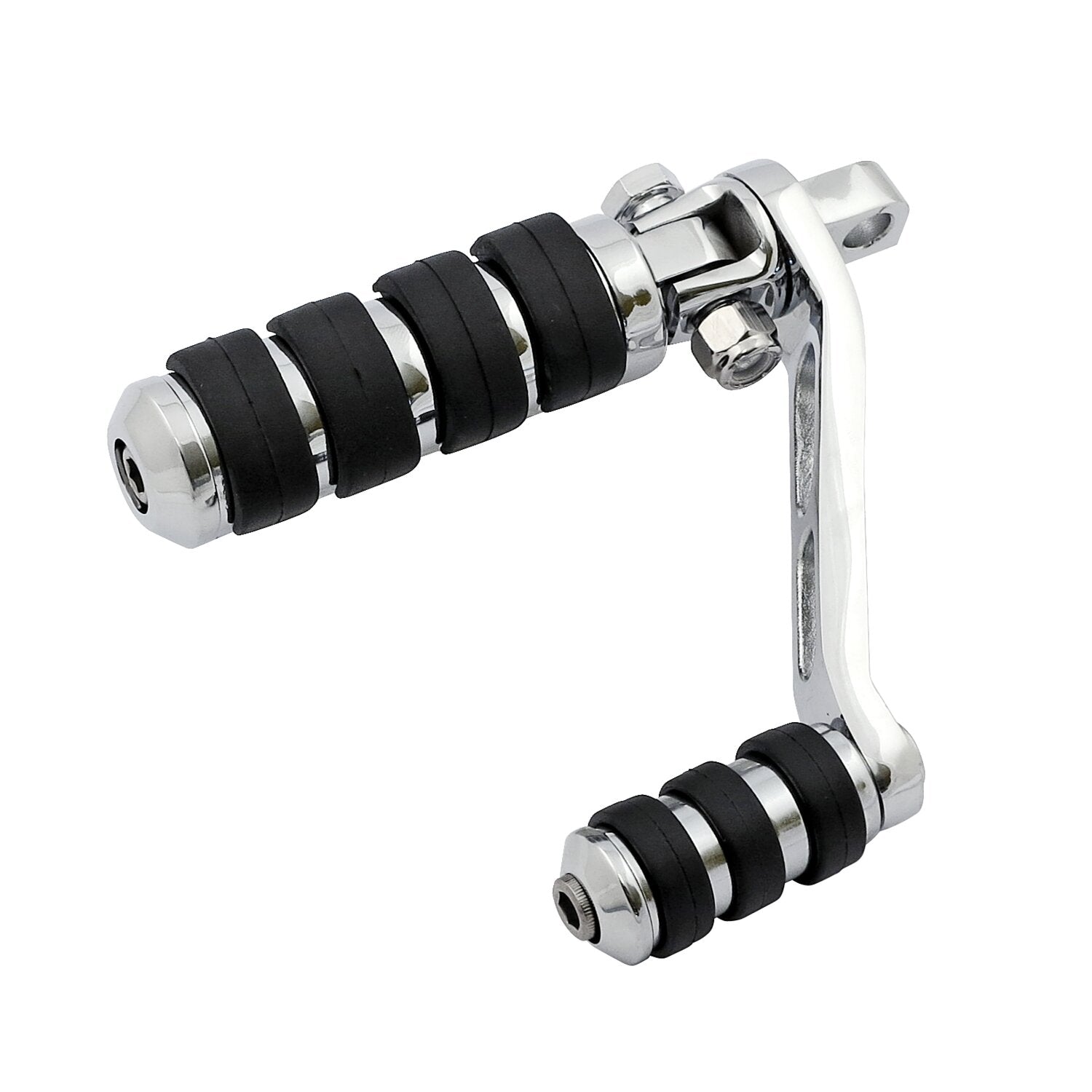 MCS Heel rest mount brackets for foward controls - Chrome