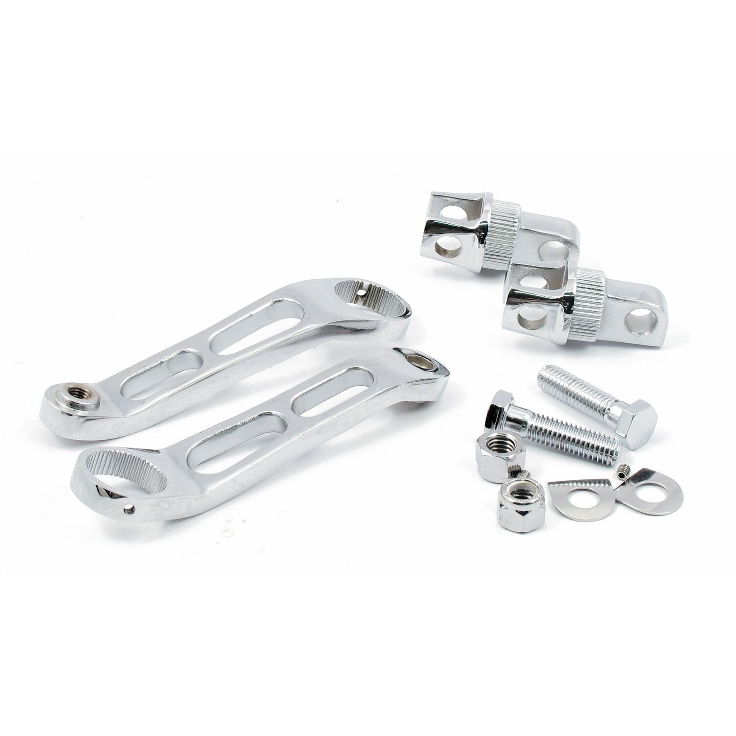 MCS Heel rest mount brackets for foward controls - Chrome