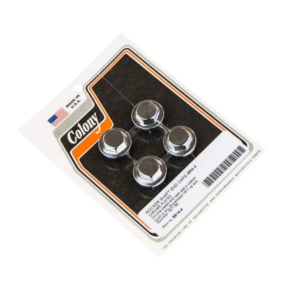 Colony rocker shaft end plug set - Hex style - Chrome