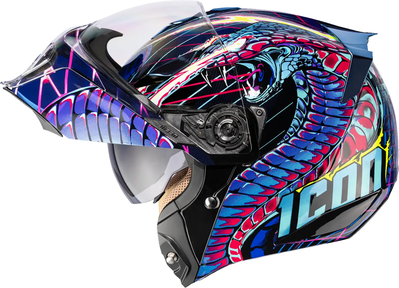 ICON Threshold Synthwave Lazer Cobra Modular Helmet