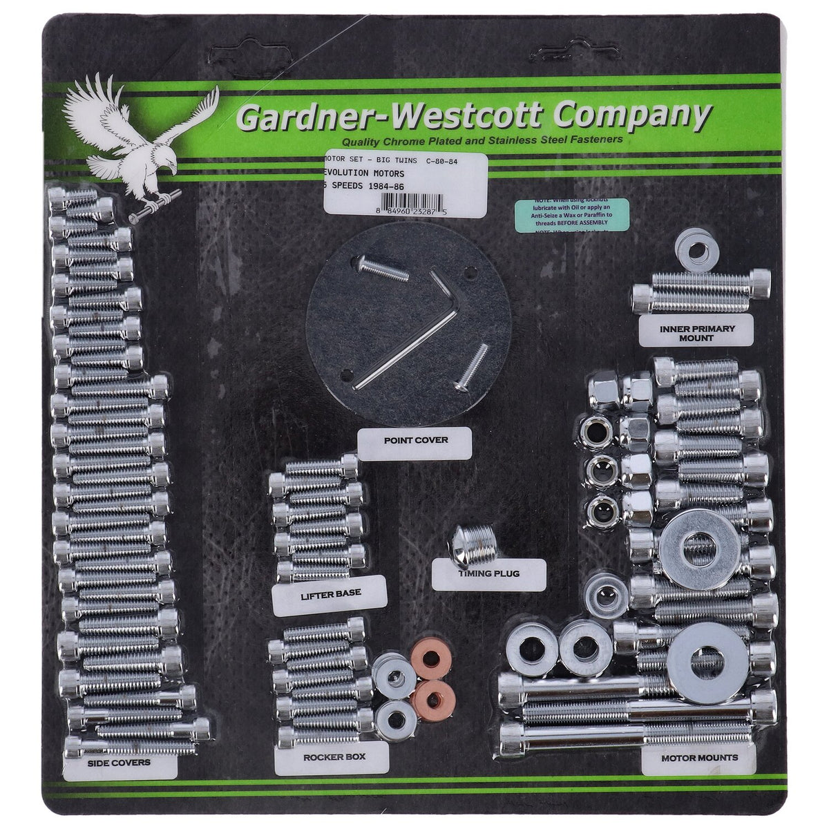 Gardner-Westcott Motor screw sets chrome allen
