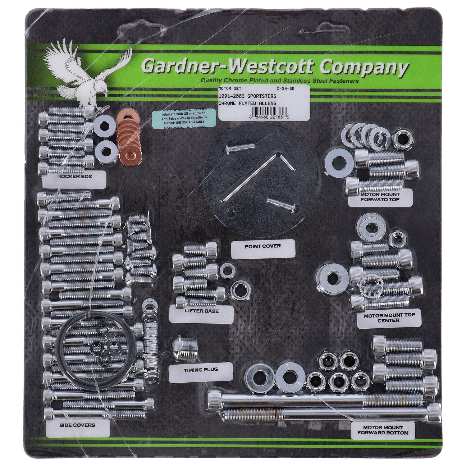 Gardner-Westcott Motor screw set chrome allen