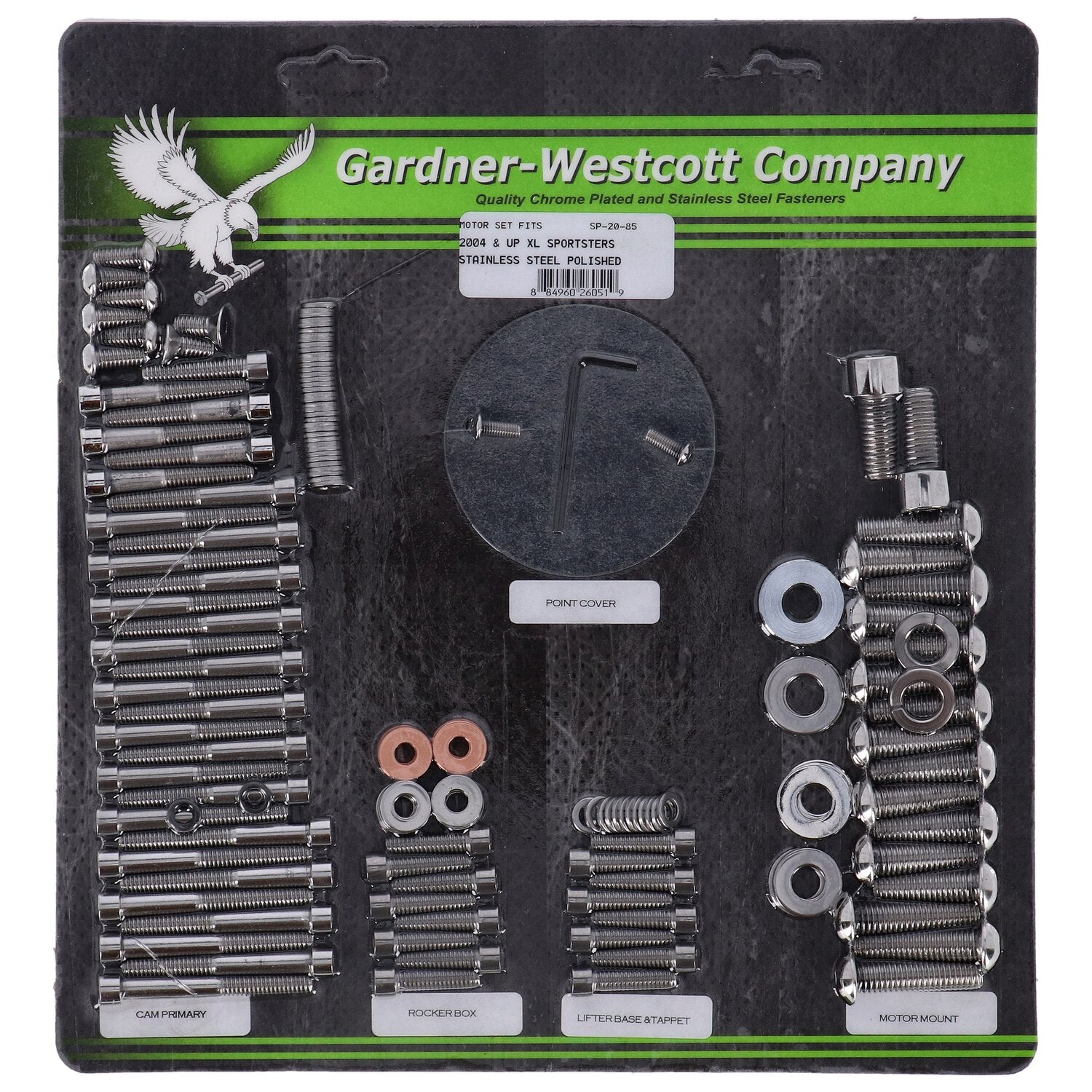 Gardner-Westcott Motor screw set polished ss allen