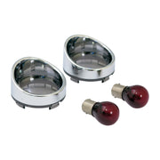 MCS Turn signal lens set with visor - Light smoke lens red bulb