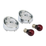 MCS Turn signal lens set with visor - Clear lens red bulb