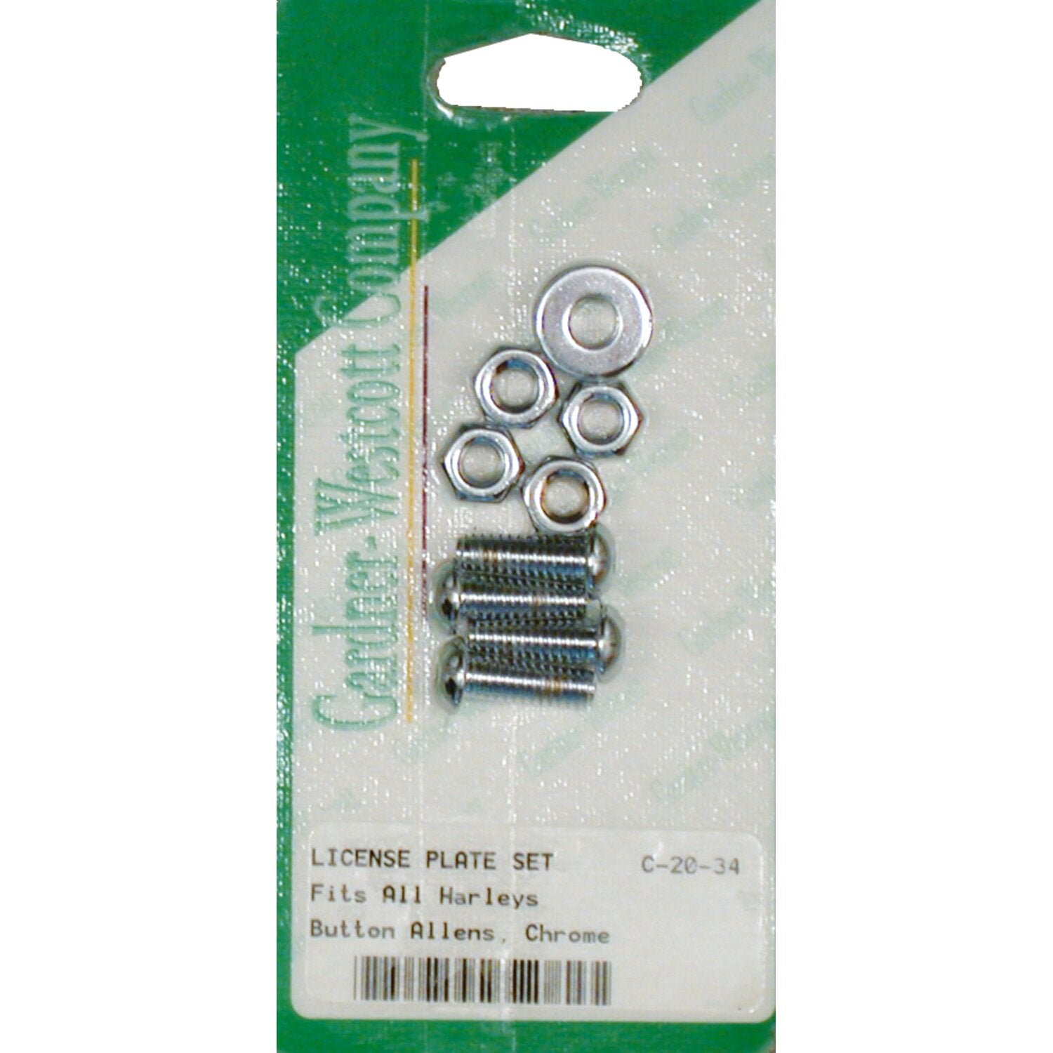 Gardner-Westcott License plate to bracket mount kit - Chrome - Hex