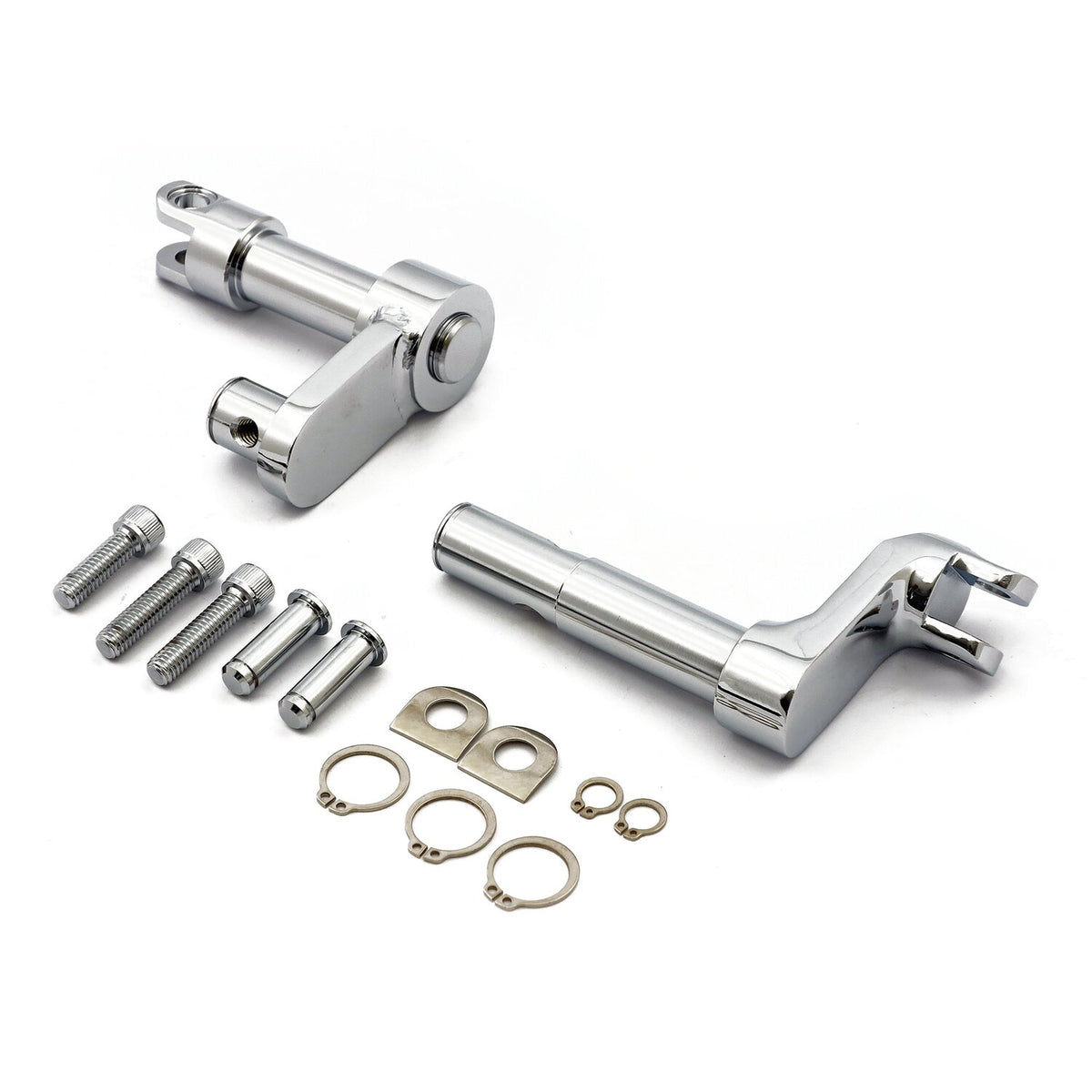 MCS Foot peg conversion bracket kit - +2" extended - Chrome