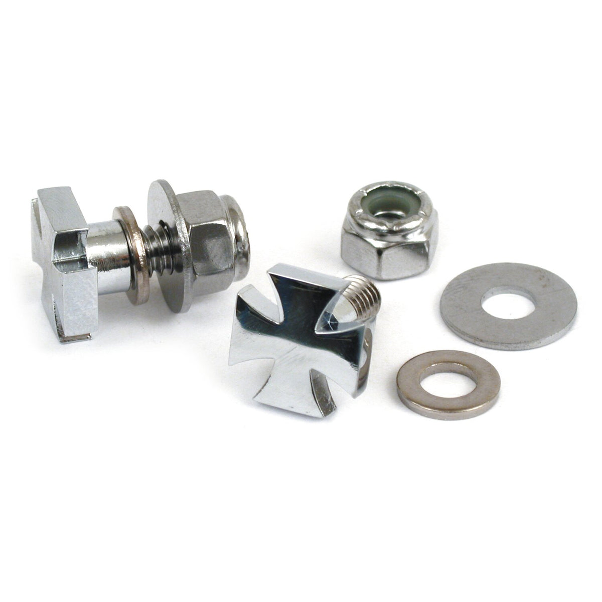 MCS Maltese Cross license plate mount kit - Chrome