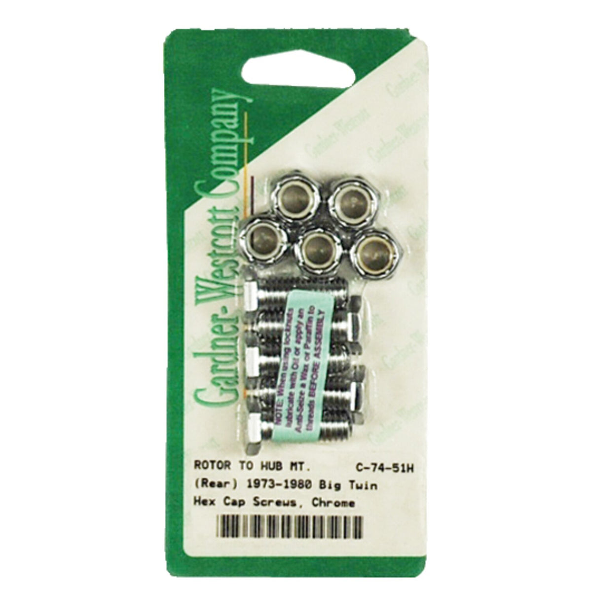 Gardner-Westcott Front/rear brake rotor bolt kit hex