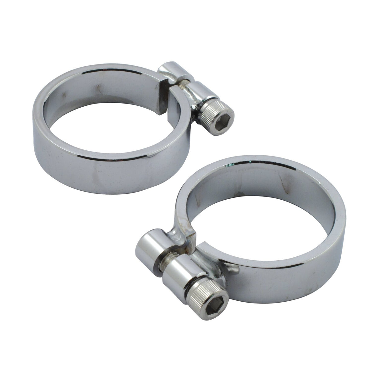 MCS XL Sportster heavy duty header clamps - Chrome