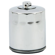 MCS spin-on oil filter with top nut - Chrome