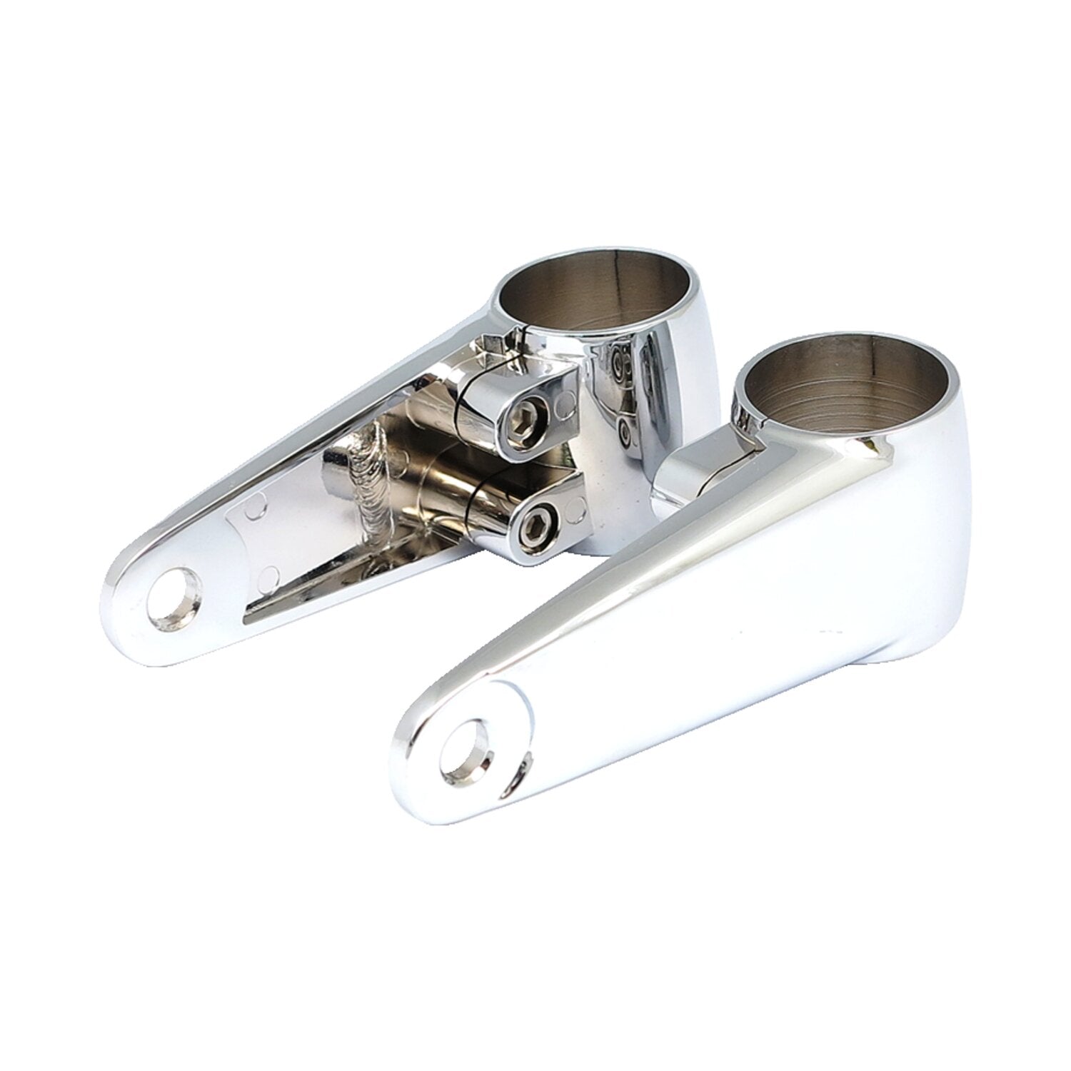 MCS Clampah side-mount headlamp bracket assembly - Chrome