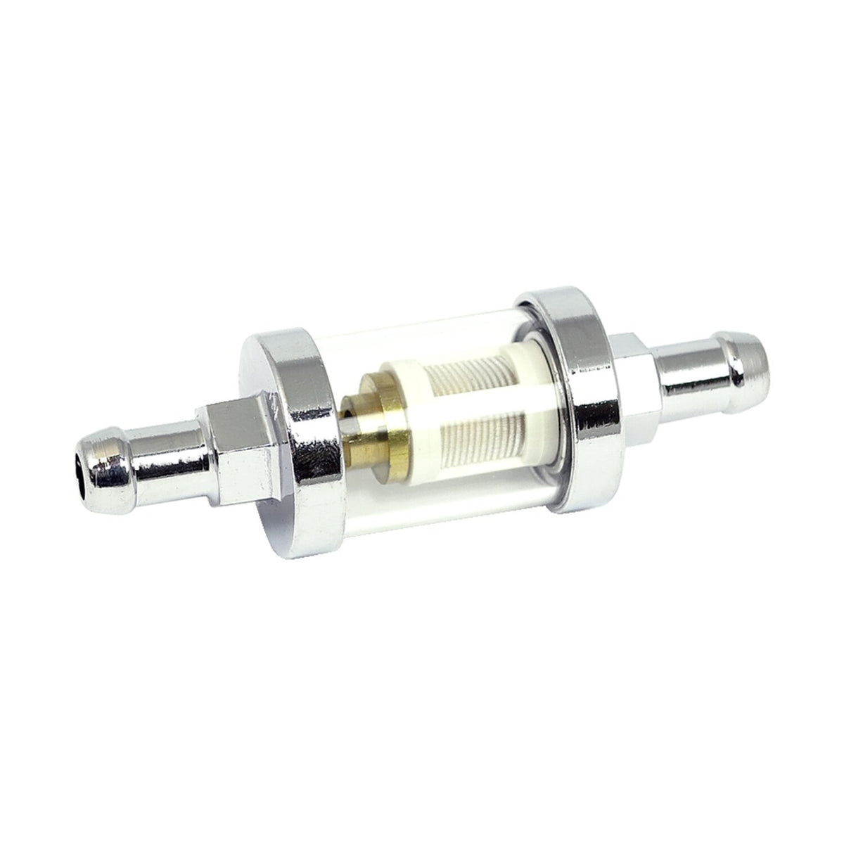 MCS Clear-view fuel filter 3/8" ID - Chrome