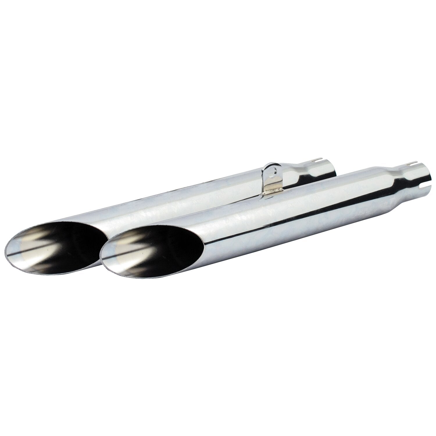 MCS Slash Cut slip-on muffler set 18-1/2" long chrome