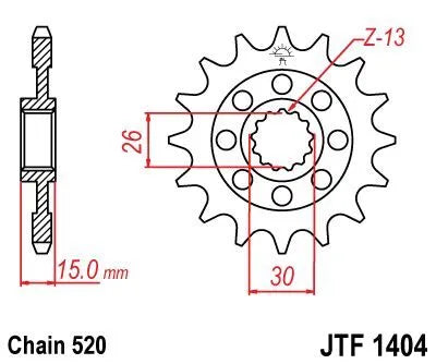Jt Sprockets Front Sprocket - 520 Chain, 16 Tooth