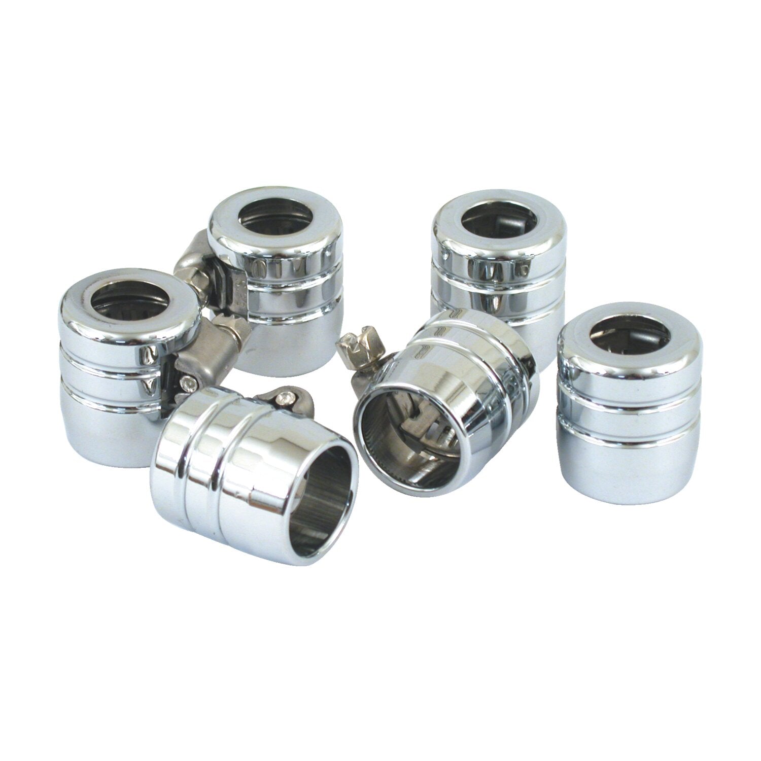 MCS Smooth hose clamps 3/8" - Chrome Grooved