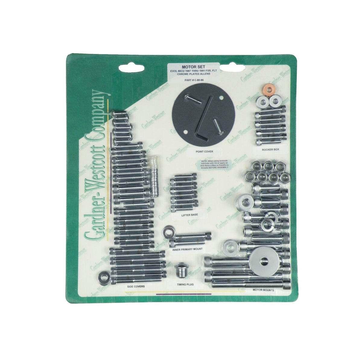 Gardner-Westcott Motor screw set chrome allen