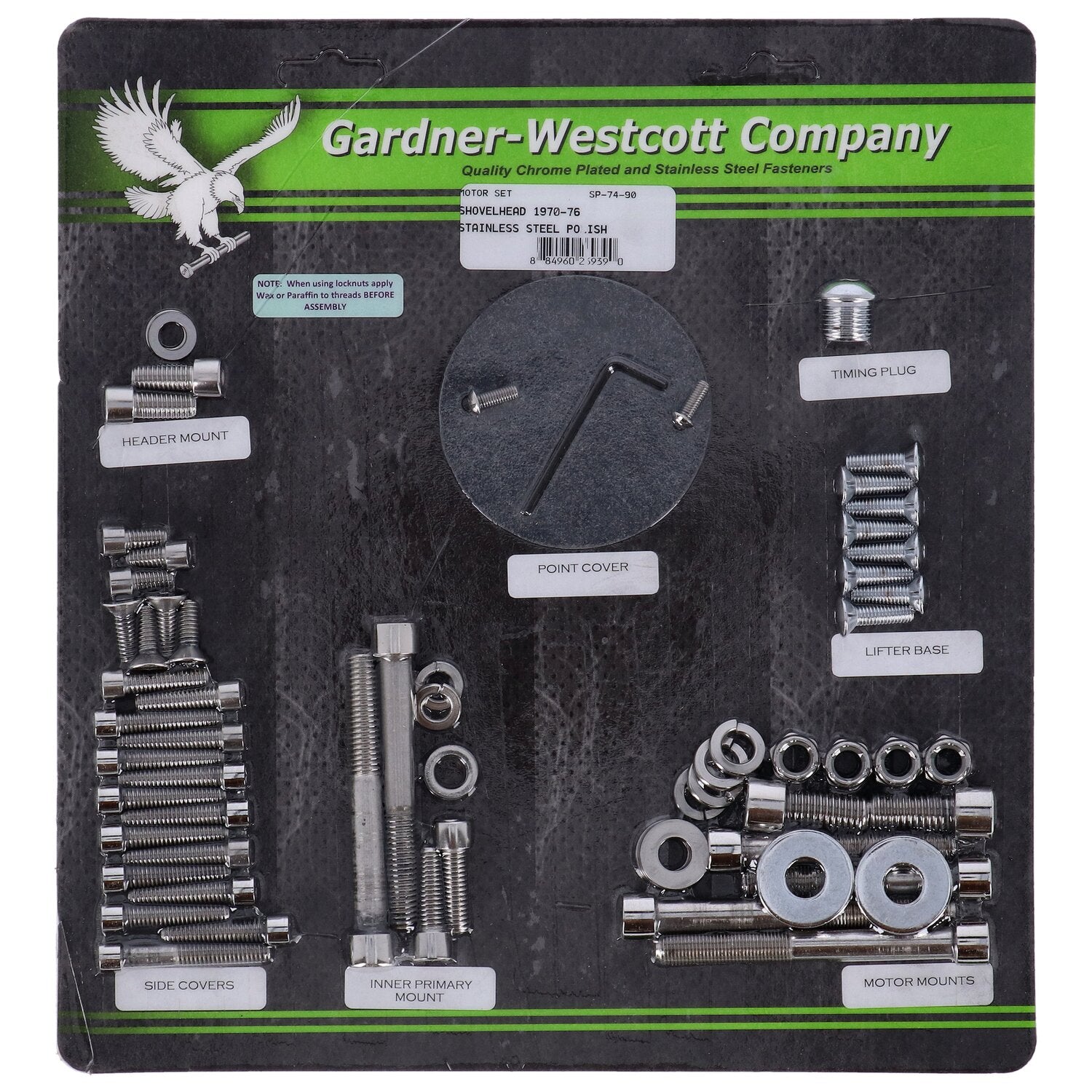 Gardner-Westcott Motor screw set polished ss allen