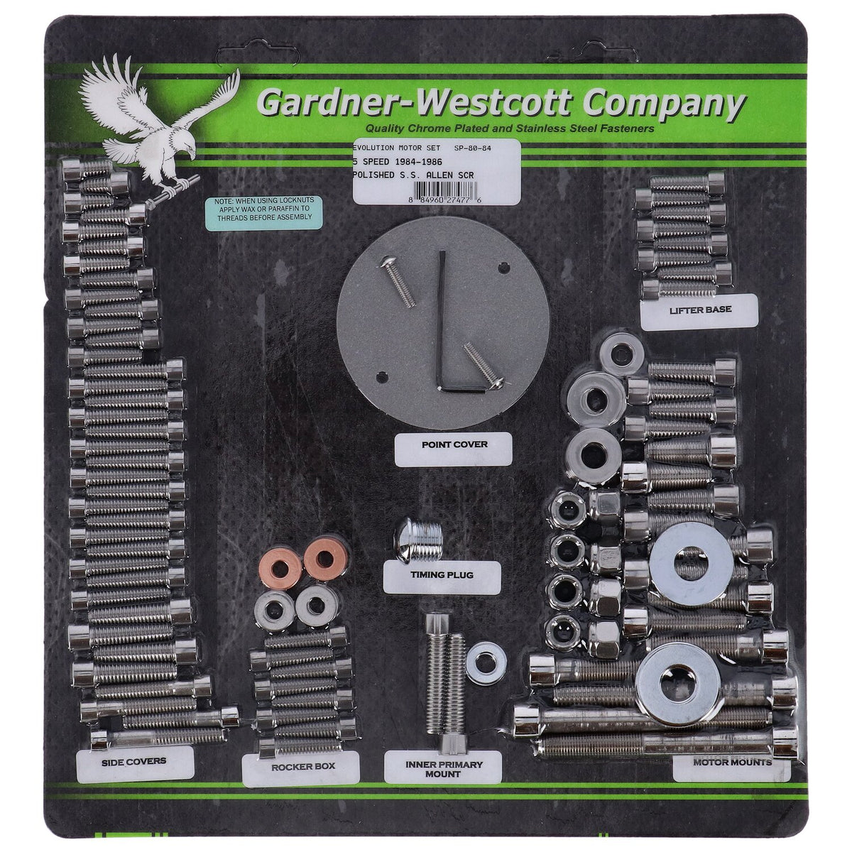 Gardner-Westcott Motor screw set polished ss allen