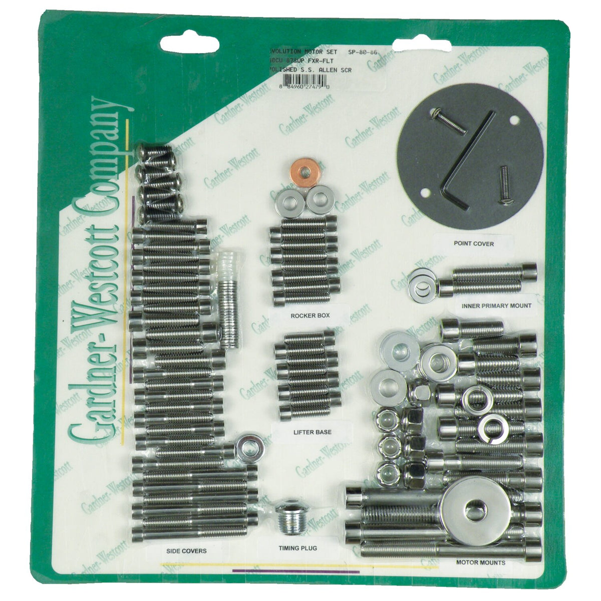 Gardner-Westcott Motor screw set polished ss allen