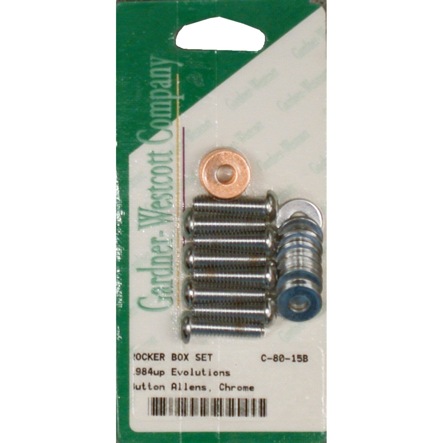 Gardner-Westcott rocker box top bolt kit - Buttonhead chrome