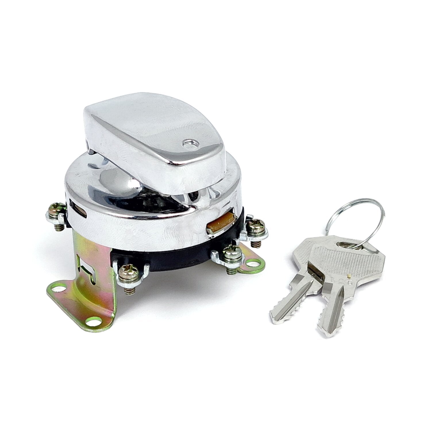 MCS FL style ignition switch - 5-pole flat key chrome