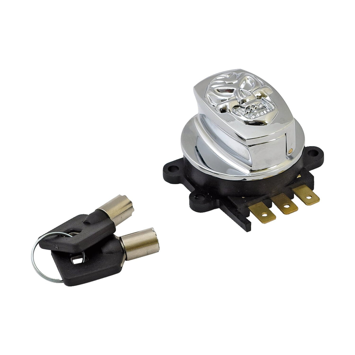 MCS 96-up ignition switch side hinge type - Skull chrome